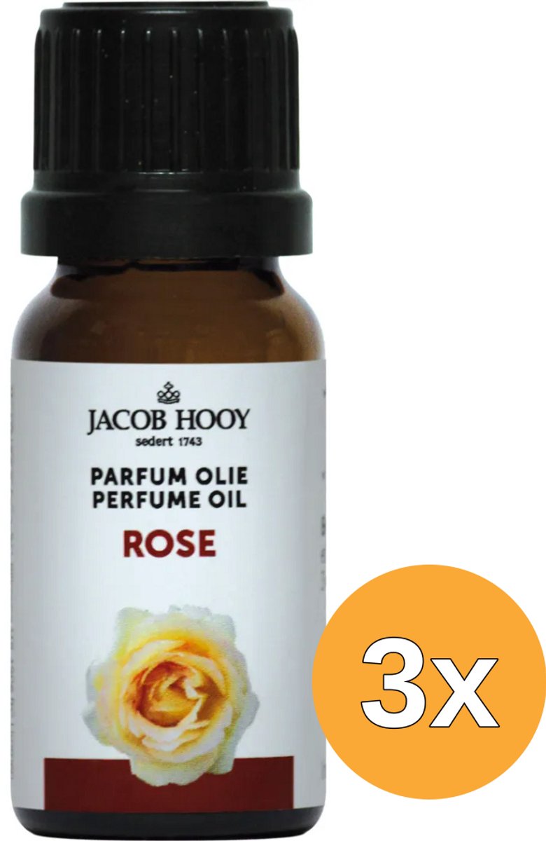 3x Jacob Hooy Parfum olie rozen (10 ml)