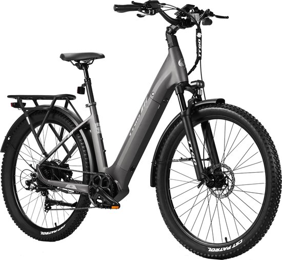 2026 TTGO 27.5×2.4 Inch Elektrische Fiets - 48V 15Ah Accu (720Wh) - ZOOM Gedempte Zadelpen - Actieradius tot 130 km - LCD Display - Shimano 7 Versnellingen - Hydraulische Schijfremmen - 70 Nm– Elektrische stadsfietsen - Grijs — afbeelding 2