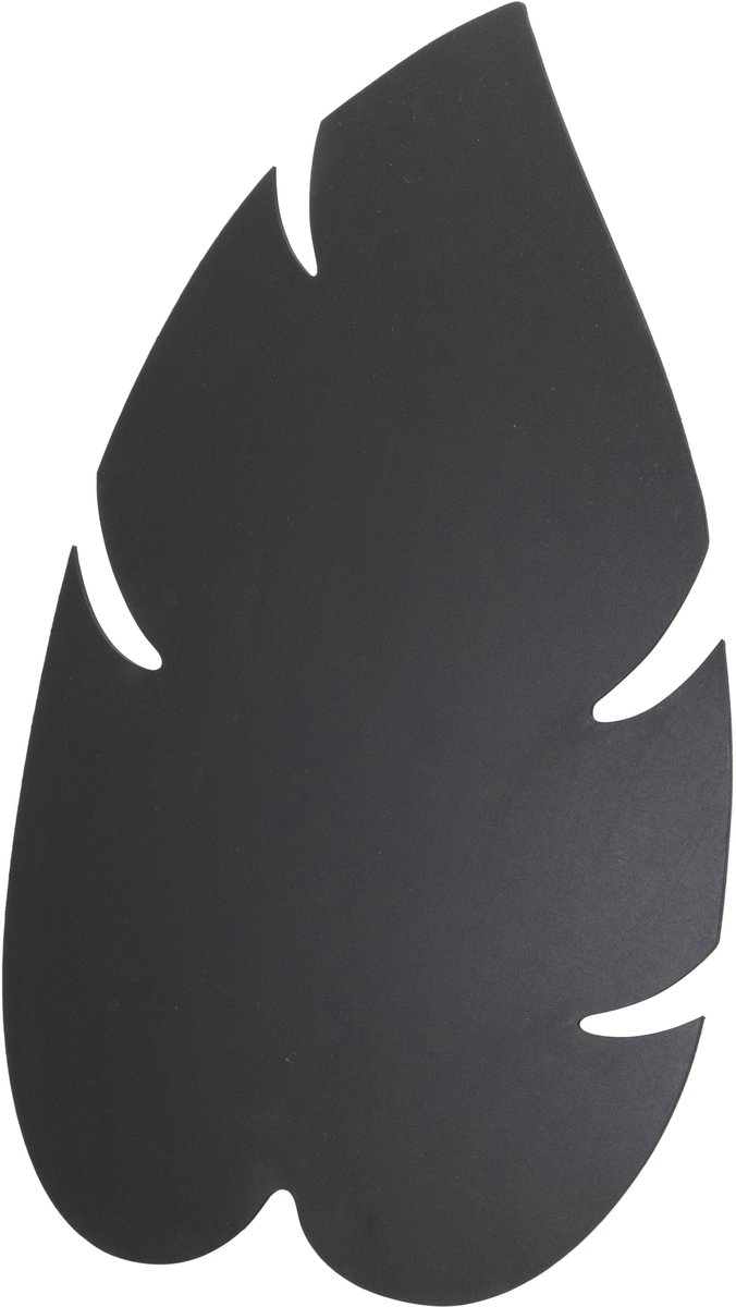 Securit® Silhouette-wandkrijtbord in de vorm van een blad, in het zwart