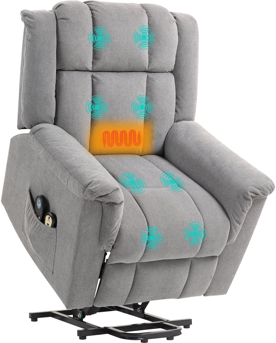 HOMCOM Multifunctionele elektrische relaxfauteuil - Caterpillar - 85 x 91 x 104 cm - Donkergrijs