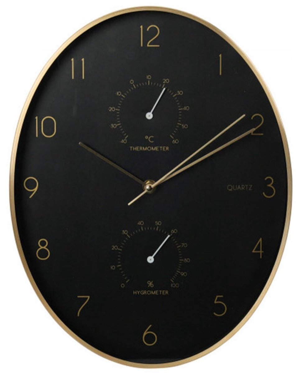 Solidchoice - Moderne Wandklok met Thermometer en Hygrometer