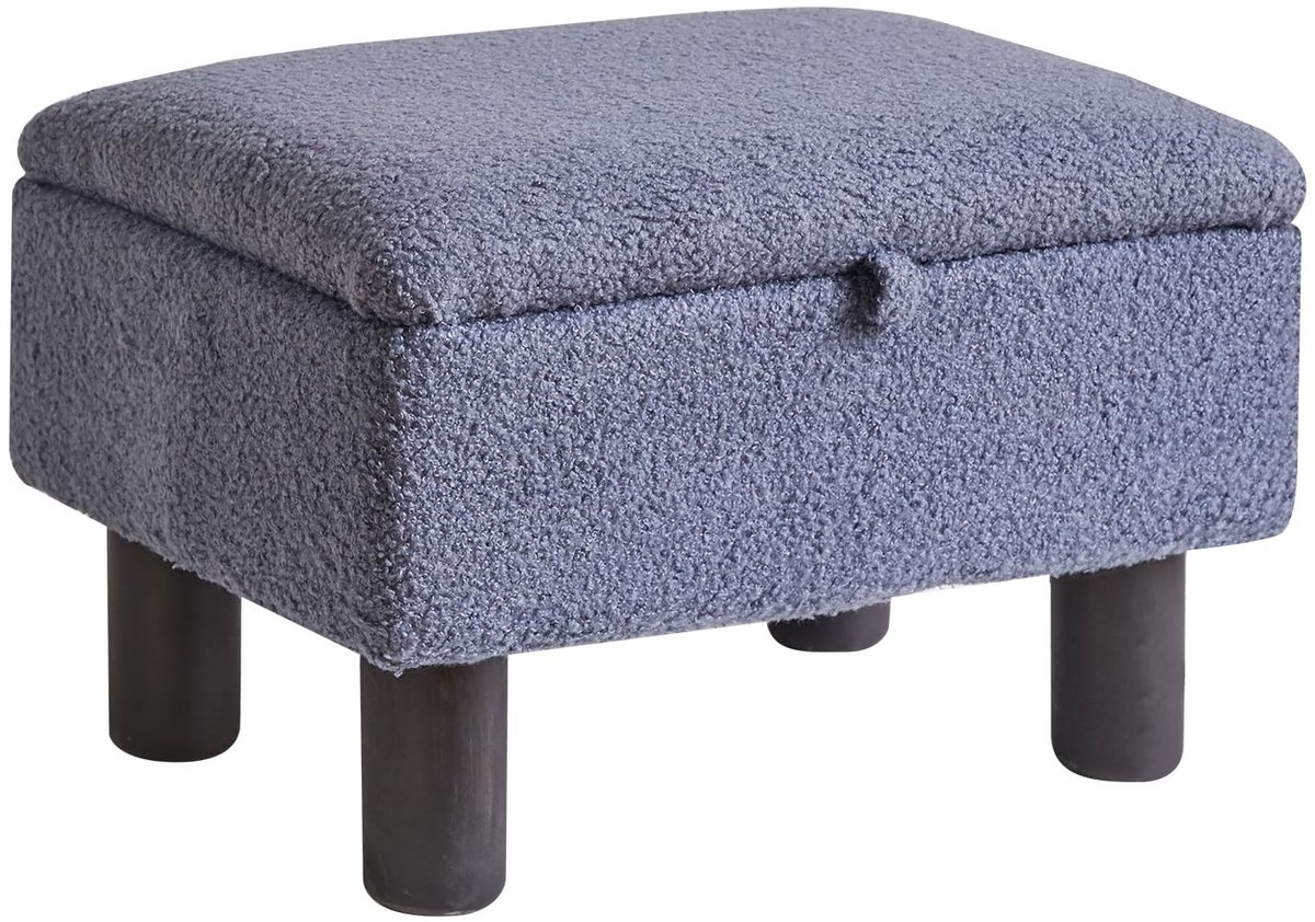 Solidchoice - Opvouwbare Poef met Opbergruimte van Faux Teddy