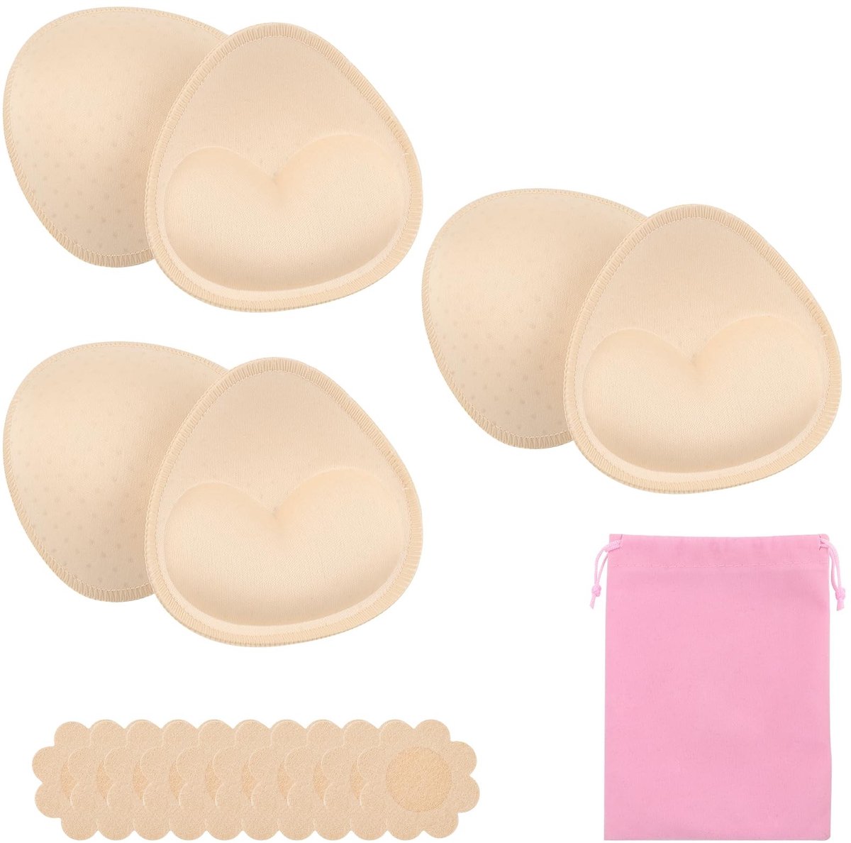 Solidchoice - 3 Pairs Herbruikbare Beha-Inzetstukken met Tepelcovers
