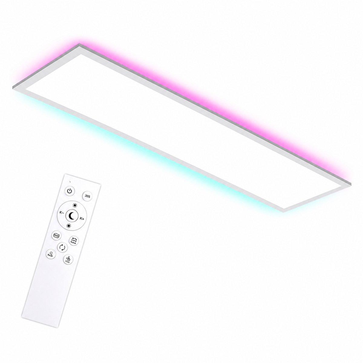 Oraymin LED Plafondlamp 120x30 cm - 40W - RGB Verlichting - Dimbaar met Afstandsbediening