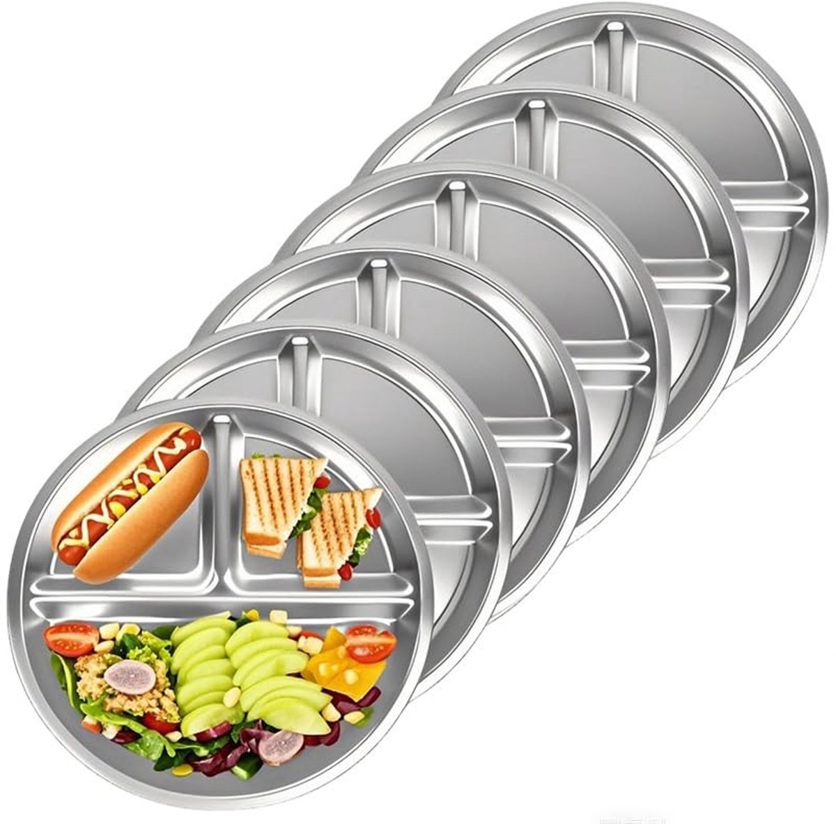 Solidchoice - Set van 6 RVS Dinertellers 9 Inch