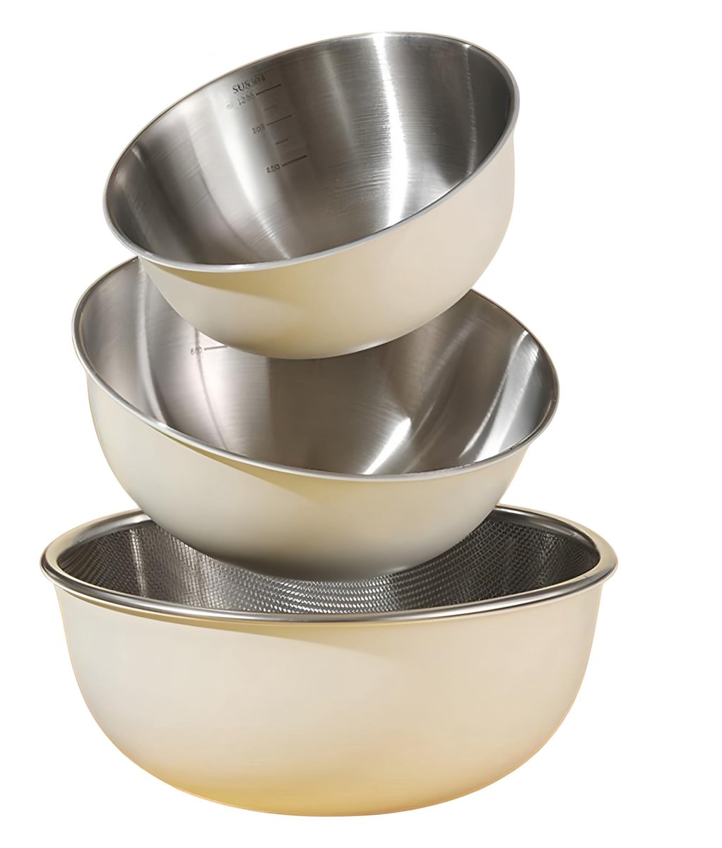 Solidchoice - Set van 3 RVS Keukenkommen, Multifunctioneel voor Snacks