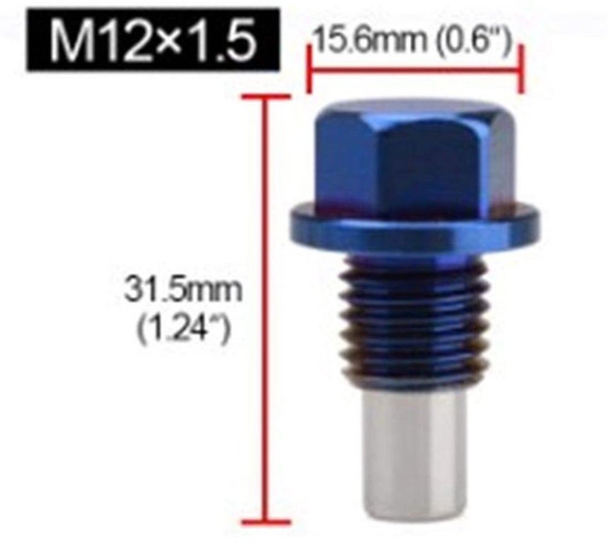 Olieafvoerplug Magnetisch - Aluminium Legering - Universele Montage - Voor Meeste Auto's - M12x1.5 - Duurzaam en Antiwear - Olieplug
