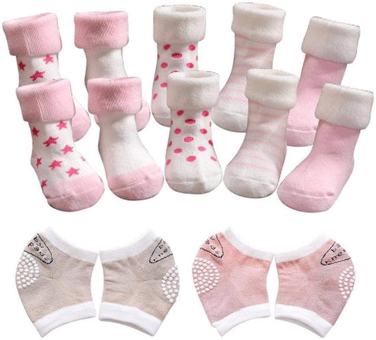 Babysokken 5 Paar - Thermo-katoen - Antislip - Zacht - Comfortabel - Geschikt voor 1-3 Jaar - Peutersokken