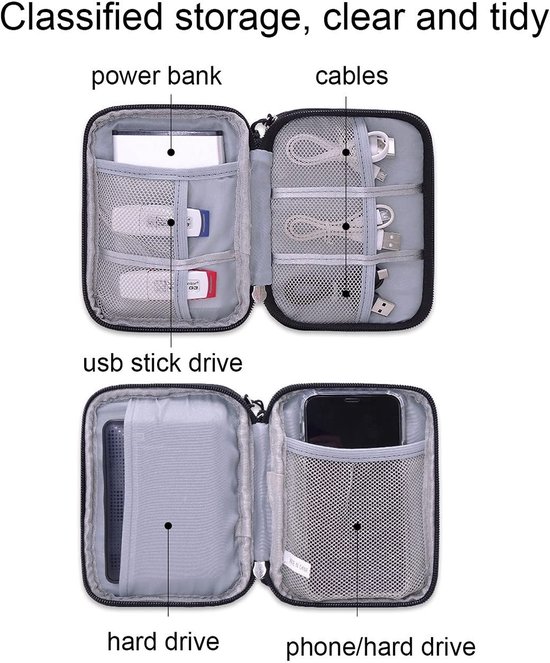 Solidchoice - Draagbare Hard Drive Opbergtas voor Twee 2.5 Inch Harde Schijven — afbeelding 3