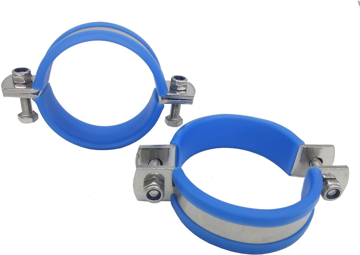 Solidchoice - Robuuste RVS Platte Slangbeugel met Rubber Kussen, Set van 2