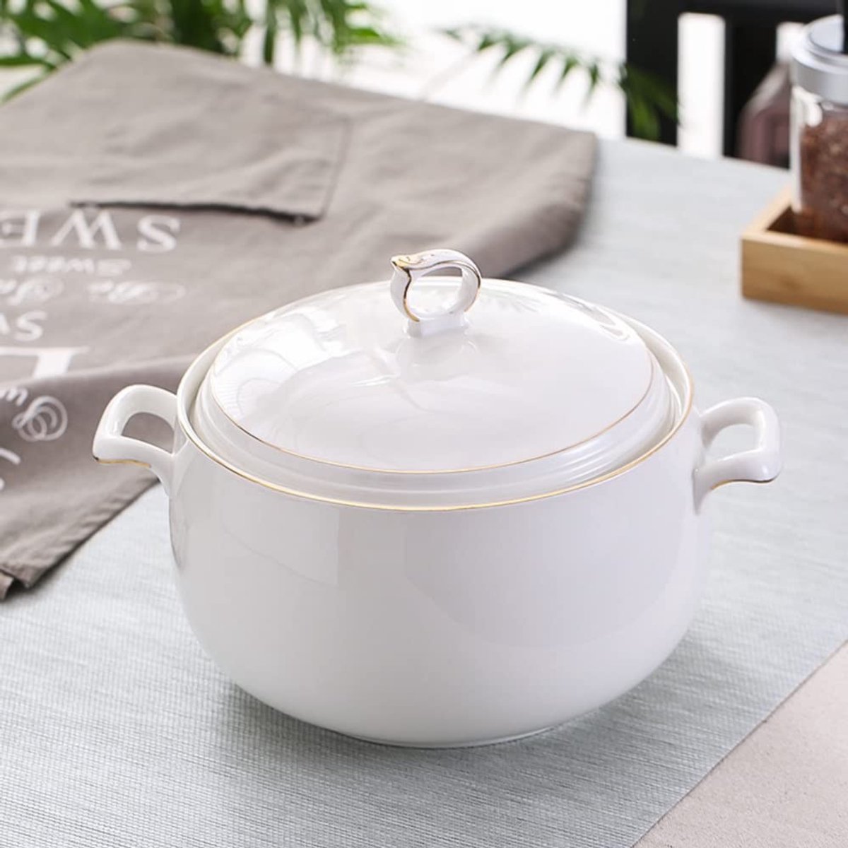 Solidchoice - Keramische Soepterrine met Deksel 3L