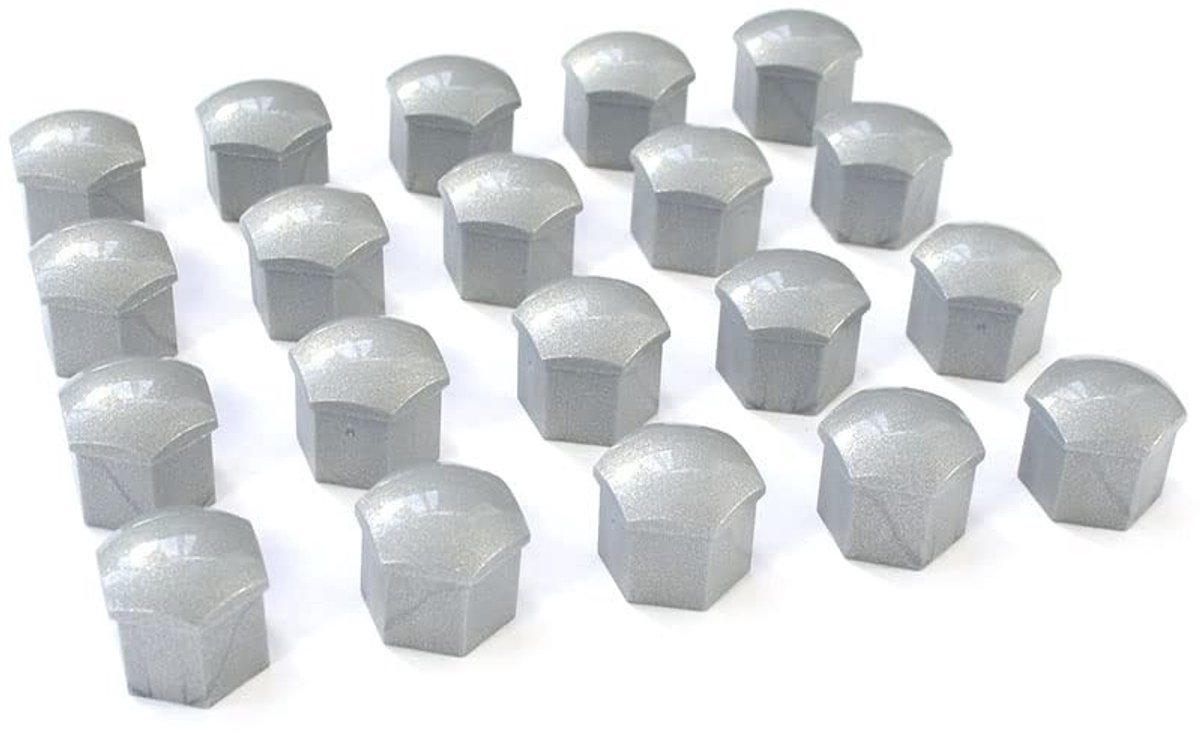 Solidchoice - Set van 20 Chromen Dekkappen voor Wielbouten
