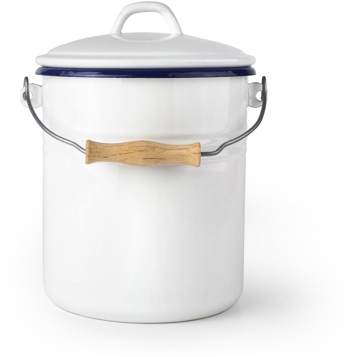 Solidchoice - Glazuurstalen Compostemmer met Deksel, 4L