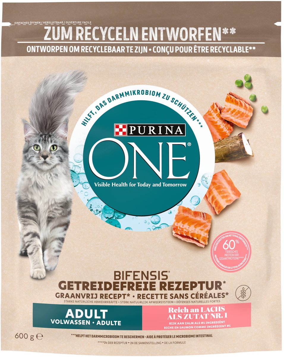 Solidchoice - Graanvrij Droog Kattenvoer met Zalm, 6 x 600 g
