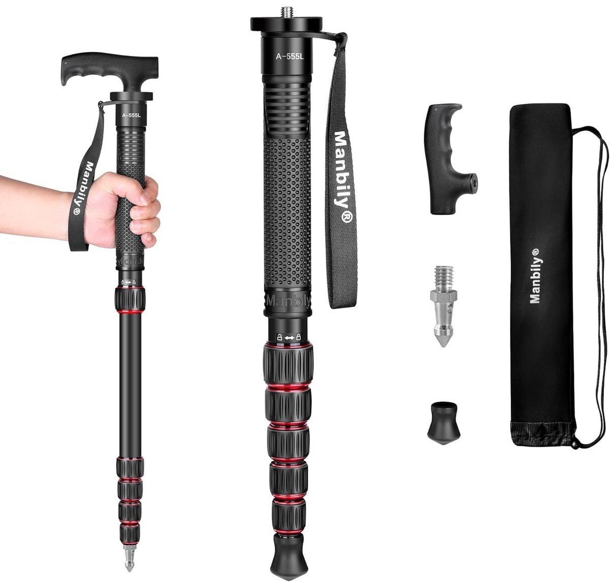 Solidchoice - Camera Monopod met Handvat 61 Inch Aluminium