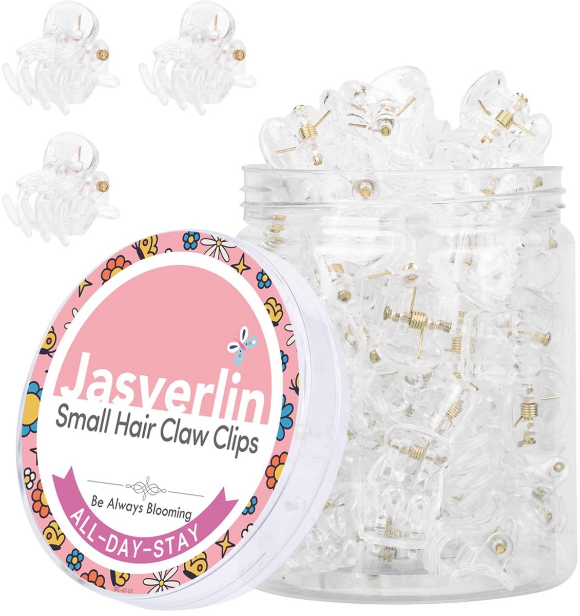 Solidchoice - 50 Transparante Mini Claw Clips voor Fijn Haar