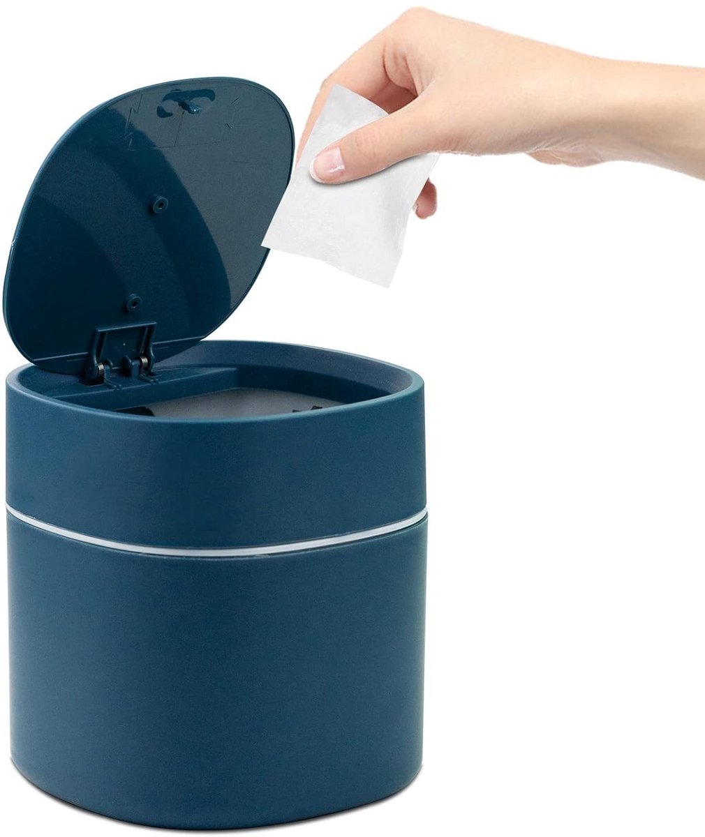Solidchoice - Mini Afvalbak met Deksel 2 Liter voor Bureau en Nachttafel
