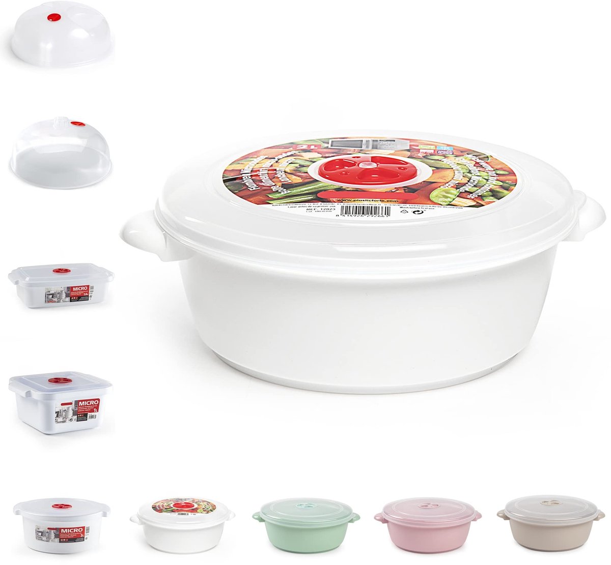 Solidchoice - 1.5L Plastic Voedselopbergpot voor Magnetron en Vriezer