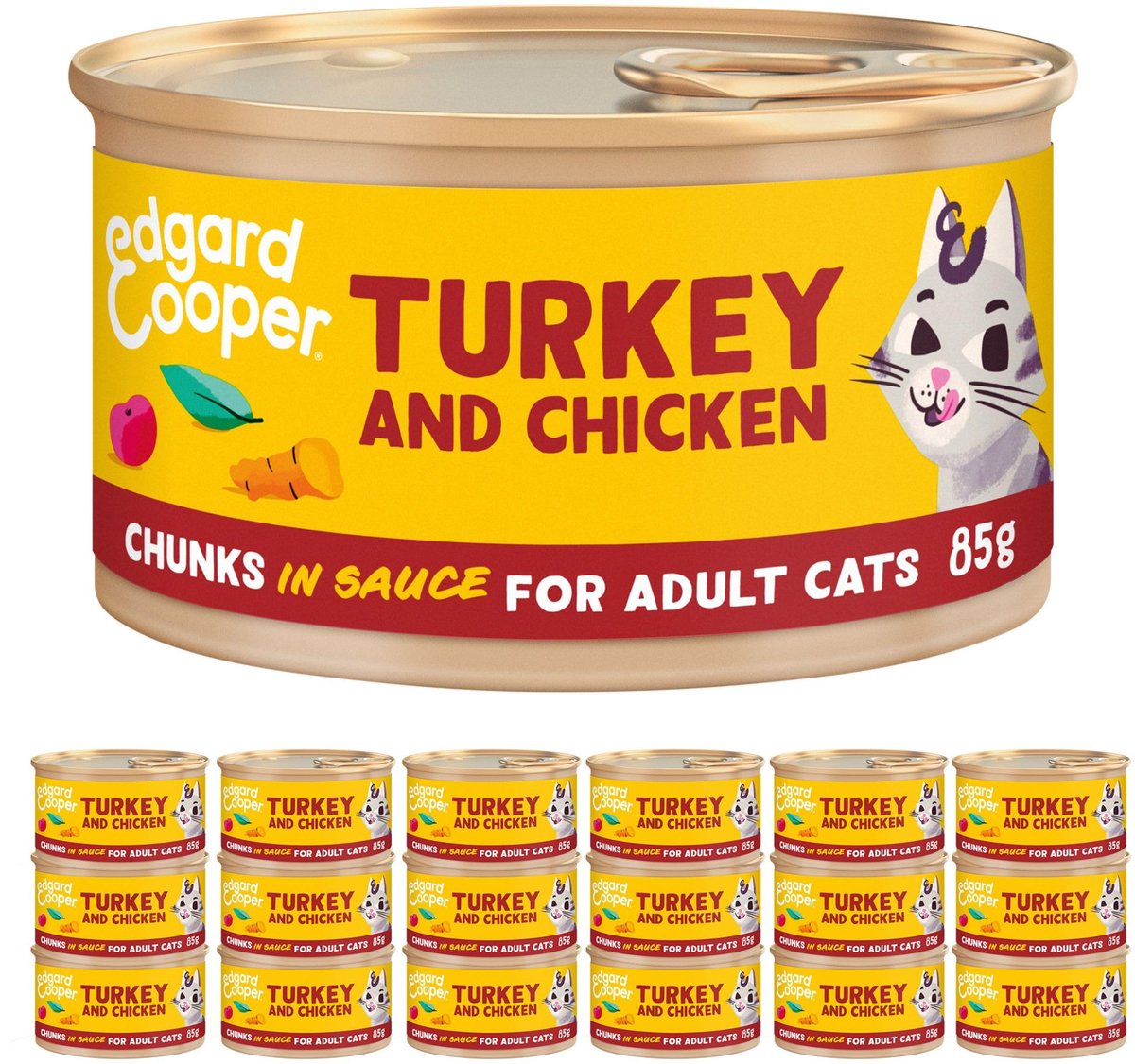 Solidchoice – Volwassen Kattenvoer met Kalkoen en Kip in Saus 18x85g