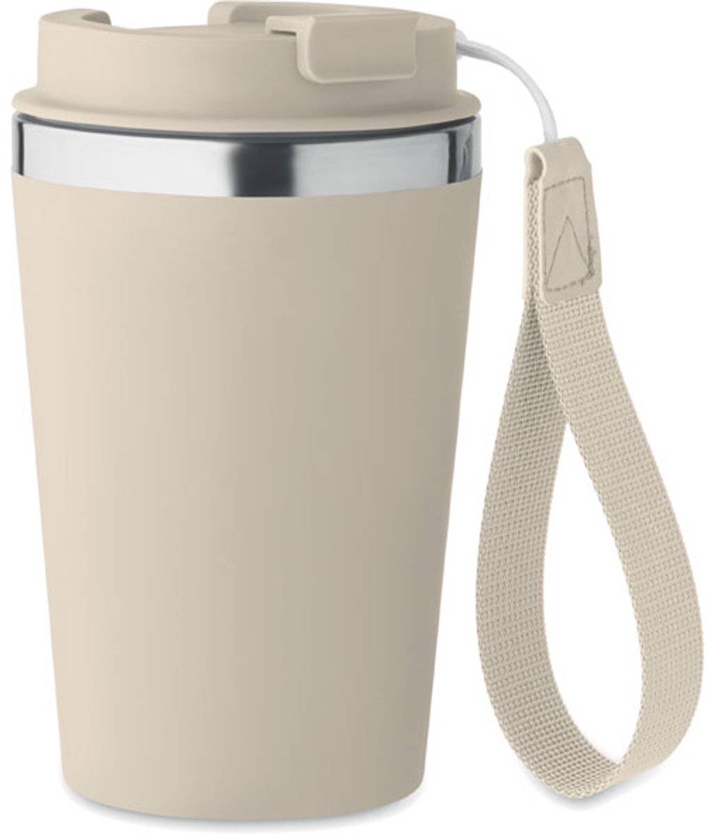 Koffie to Go Beker 350ML van gerecycled roestvrij staal Beige