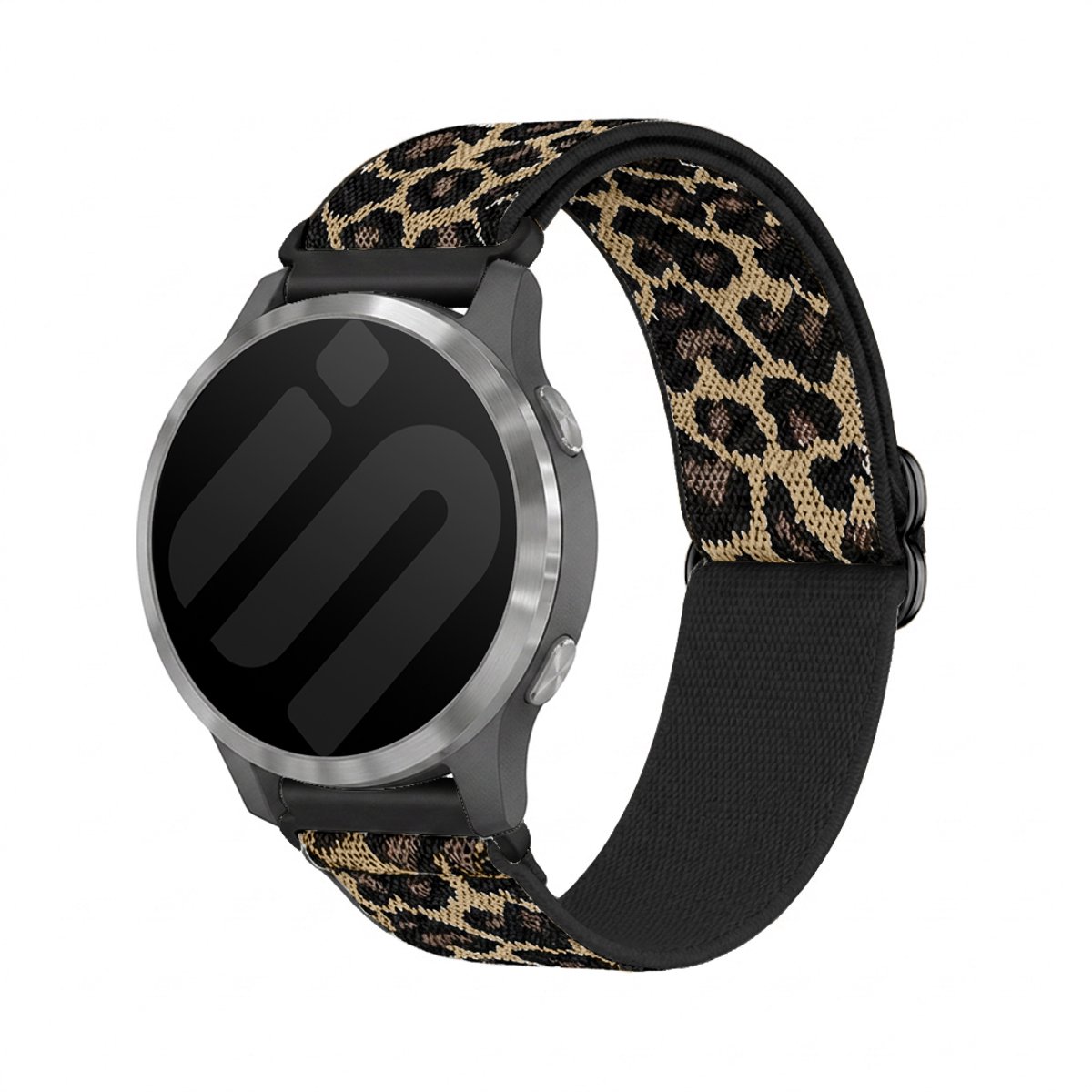 Strap-it Elastisch bandje Nylon 18mm geschikt voor Huawei Watch GT 6 (41mm) / GT 5 Pro (42mm) / GT 5 (41mm) / GT 4 (41mm) / Watch 5 (42mm) / Fossil Gen 6 (42mm) / Gen 5e (42mm) / Gen 4 Venture / OnePlus Watch 3 / Oppo Watch X2 - Luipaardprint