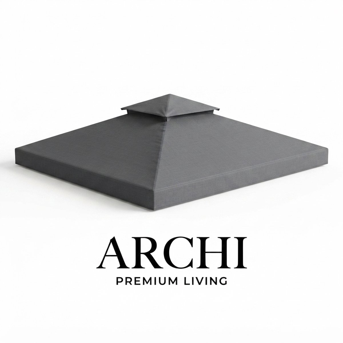 Archi Paviljoendak 3x3 m – Pergola - Waterafstotend – polyester PA-coating – donkergrijs – voor tuin, terras & feesttent