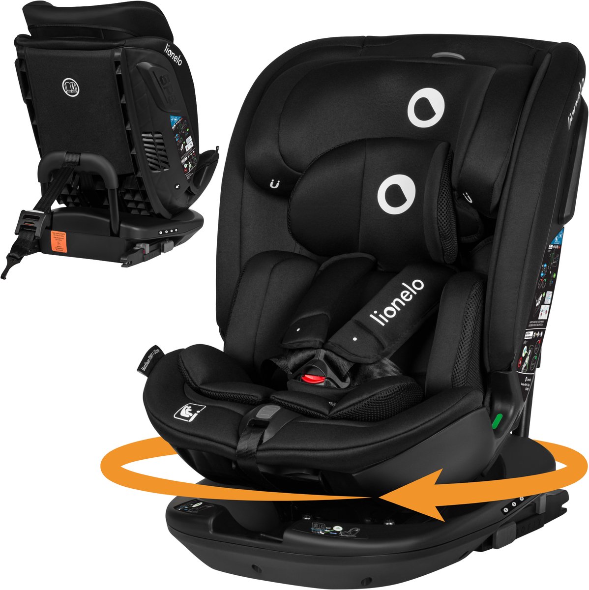 Bol.com Lionelo Bastiaan RWF i-Size Autostoel 0-36 kg – ISOFIX – 360° Draaibaar – i-Size R129 – Achterwaarts & Voorwaarts – Zijb... aanbieding