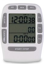 SVH Company - Digitale Kookwekker – Met Drie Kanalen – 3-Kanaals Timer Keuken Wekker Met Magneet – Wit