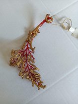 Kerst hanger blad goud