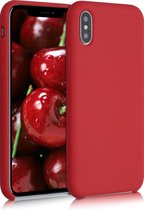 kwmobile telefoonhoesje voor Apple iPhone X - Hoesje met siliconen coating - Smartphone case in klassiek rood