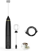 INTER™ Melkopschuimer -  Electrisch - Handmatig - USB Oplaadbaar incl. Oplaadkabel - Zwart