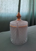 Luxury storage jar white with gold/ luxe opberg pot wit met goud/ decoratie pot