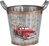 Seau de Noël décoratif en métal Car