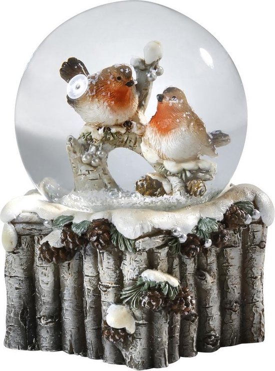 Boule à neige/boule à neige avec oiseaux 9,5 cm - Décorations de Noël à  neige/boules à... | bol