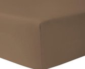 Hoeslaken FLANEL 200 x 200 bruin-taupe EXTRA WARM met hoek van 30 cm