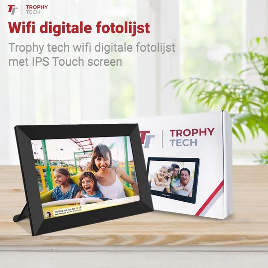 Trophy Tech® 10 inch Frameo Digitale Fotolijst met Wifi – Digitaal Fotolijstje & Fotokader - Met Screenprotector en Schoonmaakdoekje - Trophy Tech