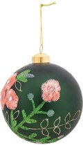 Oneiro's luxe kerstbal ART Green – ø10 cm-  kerstbal - luxe verpakking – kerstcollectie – kerstdecoratie – kerstboomhanger – kerstversiering