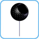 Golfbal dimple tee marker inclusief stalen pin – personaliseerbaar – zwart – 6 stuks
