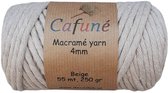 Cafuné macramé garen - enkel gedraaid -4mm-beige-55m-250g-uitkambaar-katoen touw