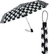 Cha Cha Cha - Paraplu met kattenprint - zwart/wit/grijs - opvouwbaar- open en sluitknop