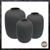 Hip-Wonen.nl - Zwarte vazen set van 3 - Grote staande vaas - Zwart