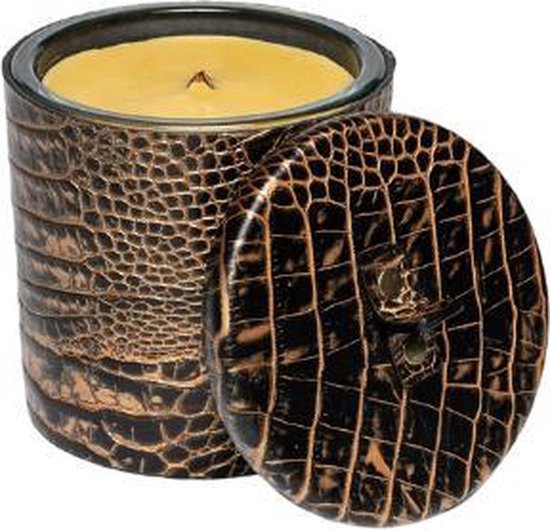 Luxe woonaccessoires - Cartello Home - Croco Brons Leer - Kaars Flamma - 14 diameter - Vocht & Vuil afstotend - Must Haves.
