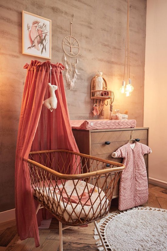 Jollein - Baby Sluier Vintage (Rosewood) - Katoen - Polyester - Baby Sluier, Hemeltje - 155cm — afbeelding 2