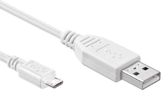 USB Micro Kabel 2.0 - Wit - 0.6 meter - Allteq