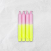 MingMing - Bubblegum & Neon Yellow - Bougies Dip Dye - lot de 4 - bougies design faites à la main