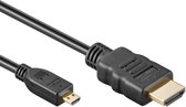 Allteq ALTQ-HDMI-MCR-B-1, 1 m, HDMI Type D (Micro), HDMI Type A (Standard), Canal de retour audio (ARC, Audio Return Channel), Noir