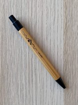 Pen bamboe zwart met bassleutel