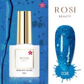 ROSI Beauty Gelpolish - Gel nagellak - Gellak - 10 ML - UV & LED - Blauw 038 Sparkling Blue