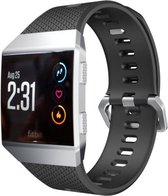 Siliconen Smartwatch bandje - Geschikt voor Fitbit Ionic siliconen bandje - zwart - Strap-it Horlogeband / Polsband / Armband - Maat: Maat S