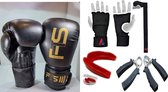 FT 4pcs Pack / Boxing Gloves / Teeth Protection / Hand Wrap/Finger Stretcher Grip 14 OZ